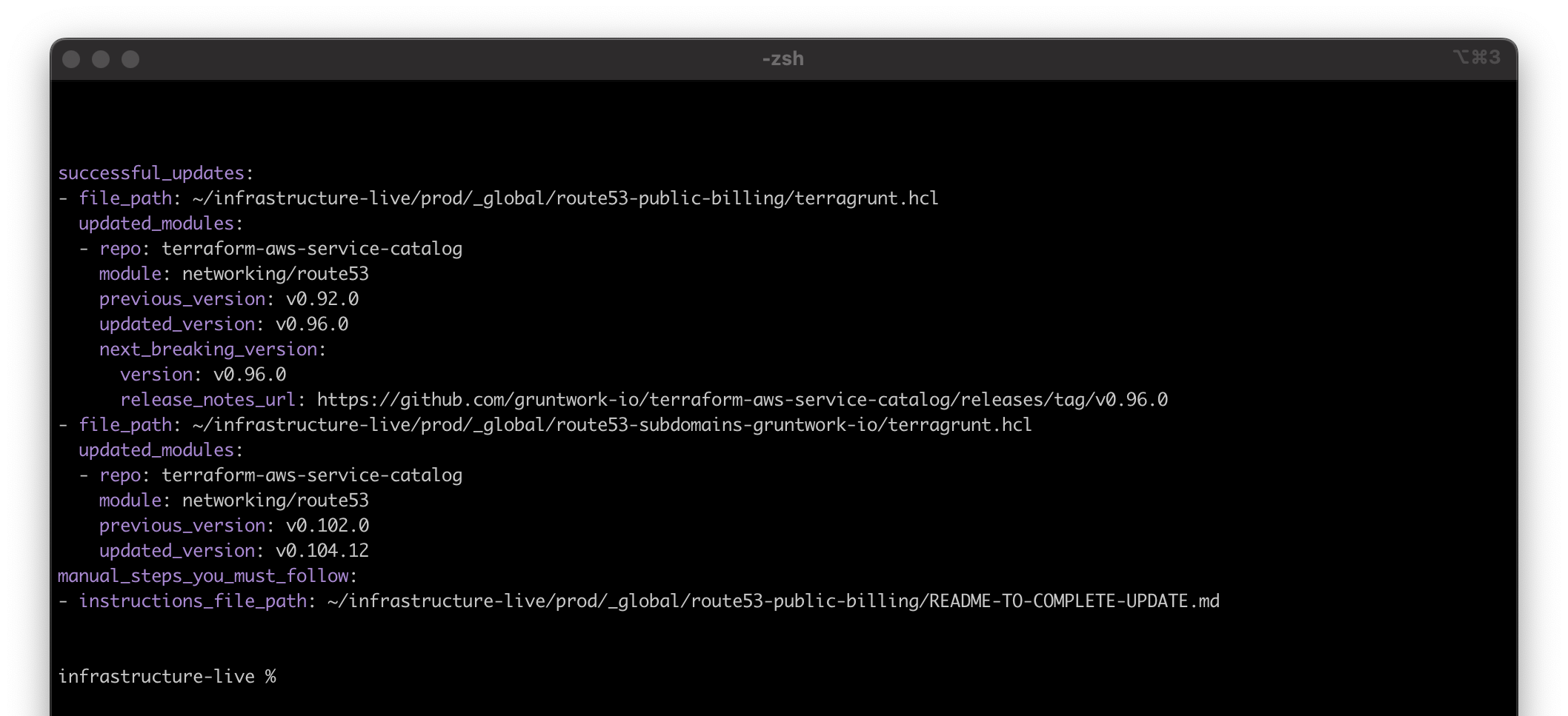 Patcher update screenshot showing YAML output