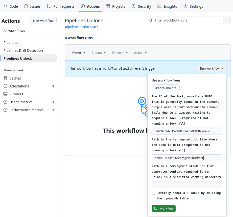 GitHub Unlock Unit Workflow