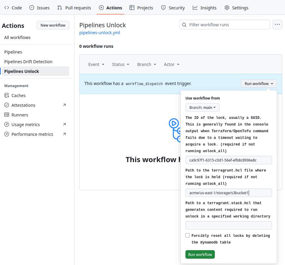 GitHub Unlock Unit Workflow
